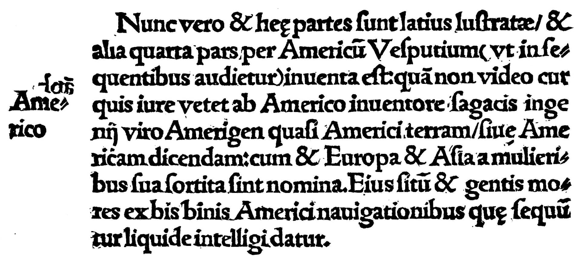 The first time America was suggested as a name in 1507