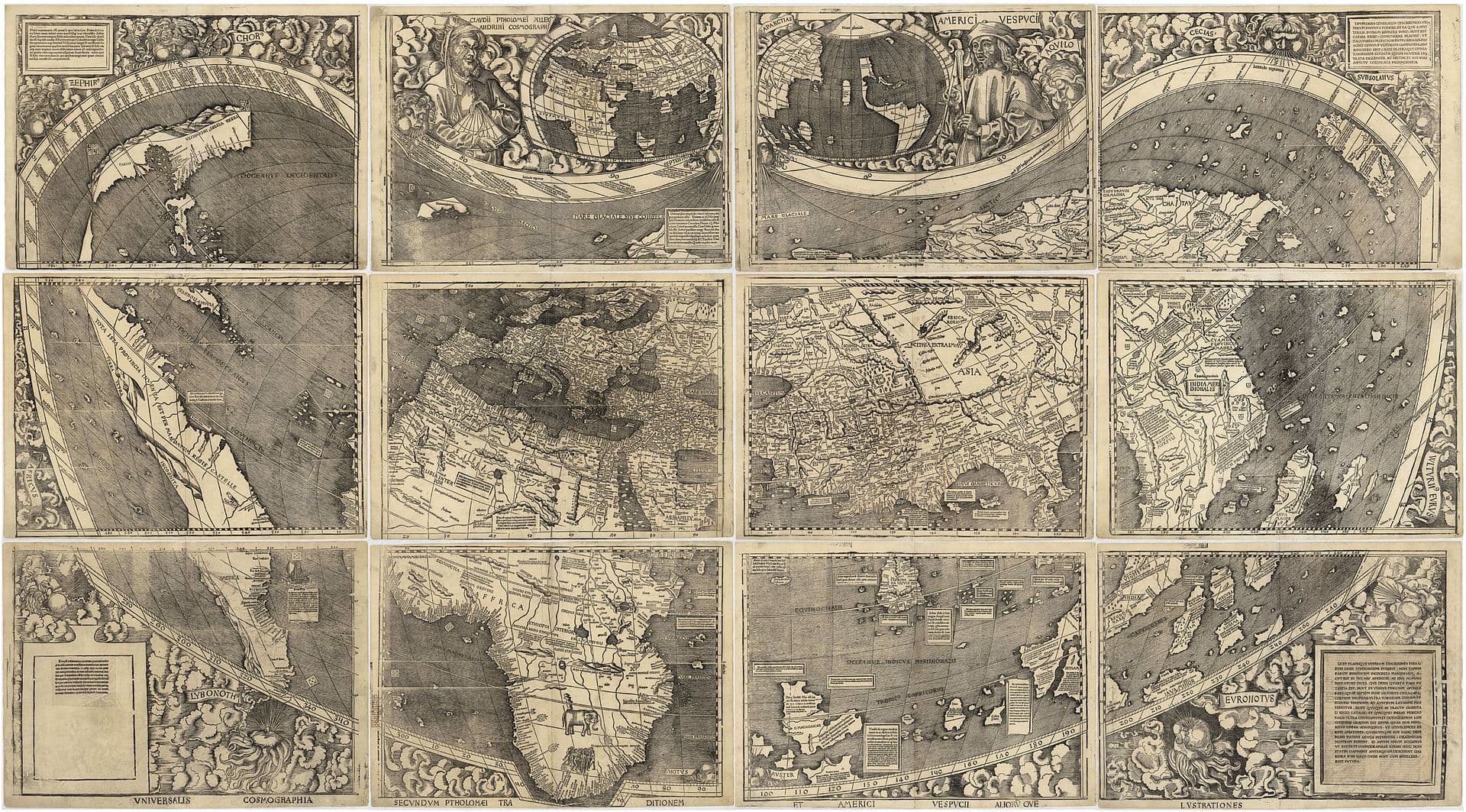 Martin Waldseemüller’s map which for the first time separates America from Asia